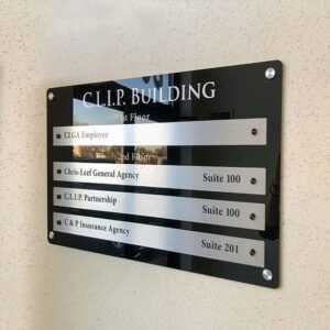 Signboard with List of Offices and Staff Room