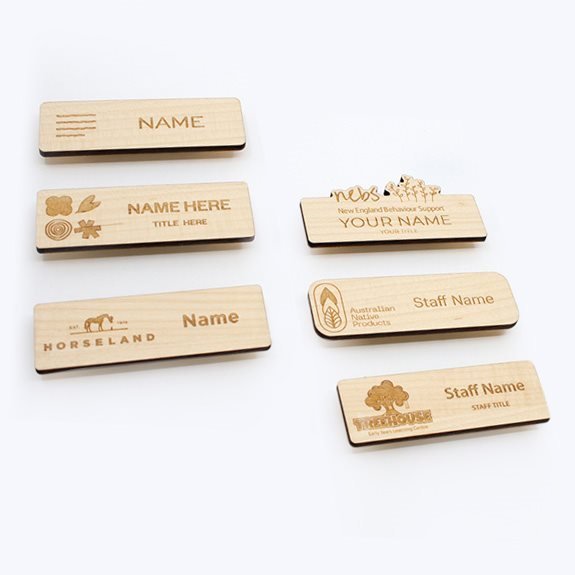 Wooden Name Badges for Staff in Dubai